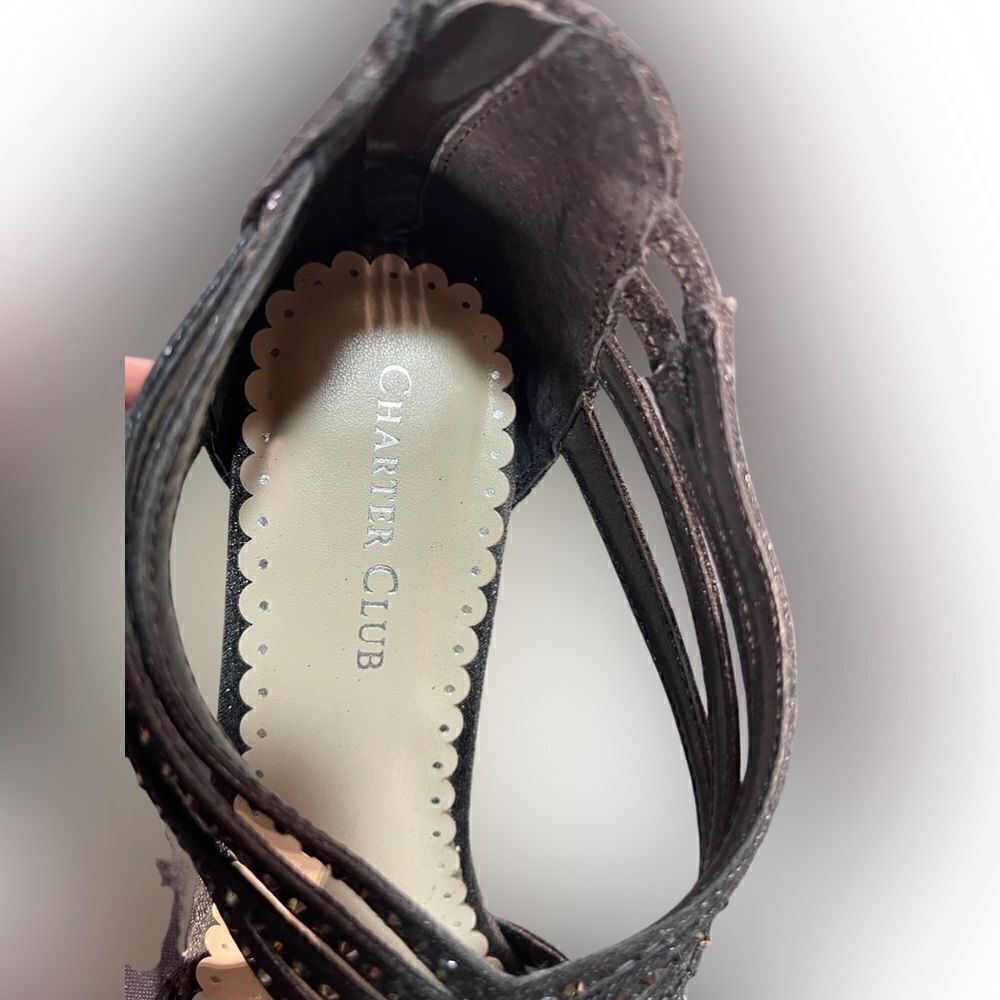 Charter Club - black sparkle heels - Picture 2 of 7